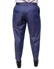 Dolce & Gabbana Blue Wool Tapered Formal Dress Pants - - Dolce & Gabbana.