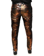Dolce & Gabbana Multicolor Jacquard Skinny Men Pants - - Dolce & Gabbana.