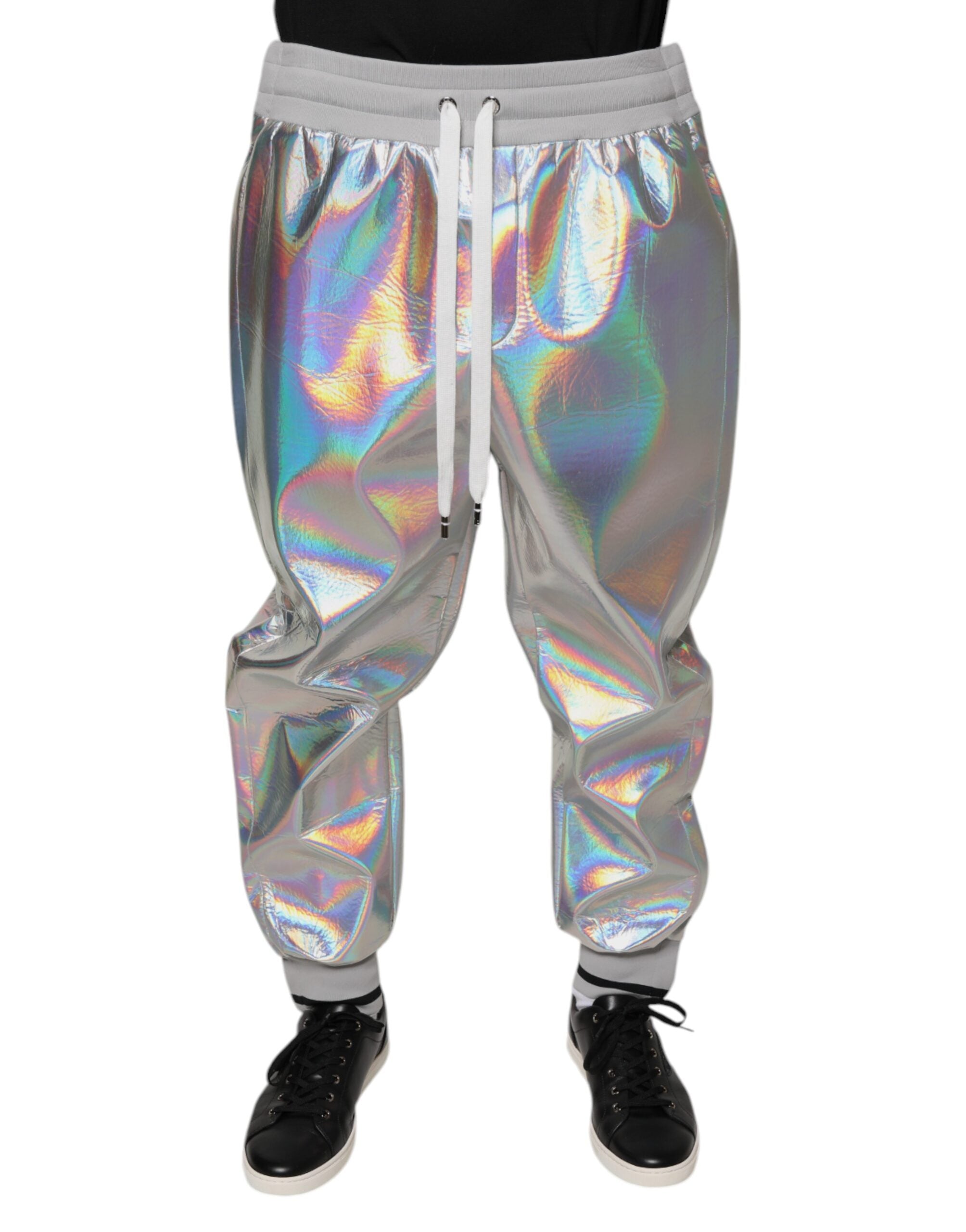 Dolce & Gabbana Silver Iridescent Men Jogger Sweatpants Pants -   -  Dolce & Gabbana. Dolce & Gabbana Silver Iridescent Men Jogger Sweatpants Pants -   -  Dolce & Gabbana.