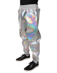 Dolce & Gabbana Silver Iridescent Men Jogger Sweatpants Pants -   -  Dolce & Gabbana.
