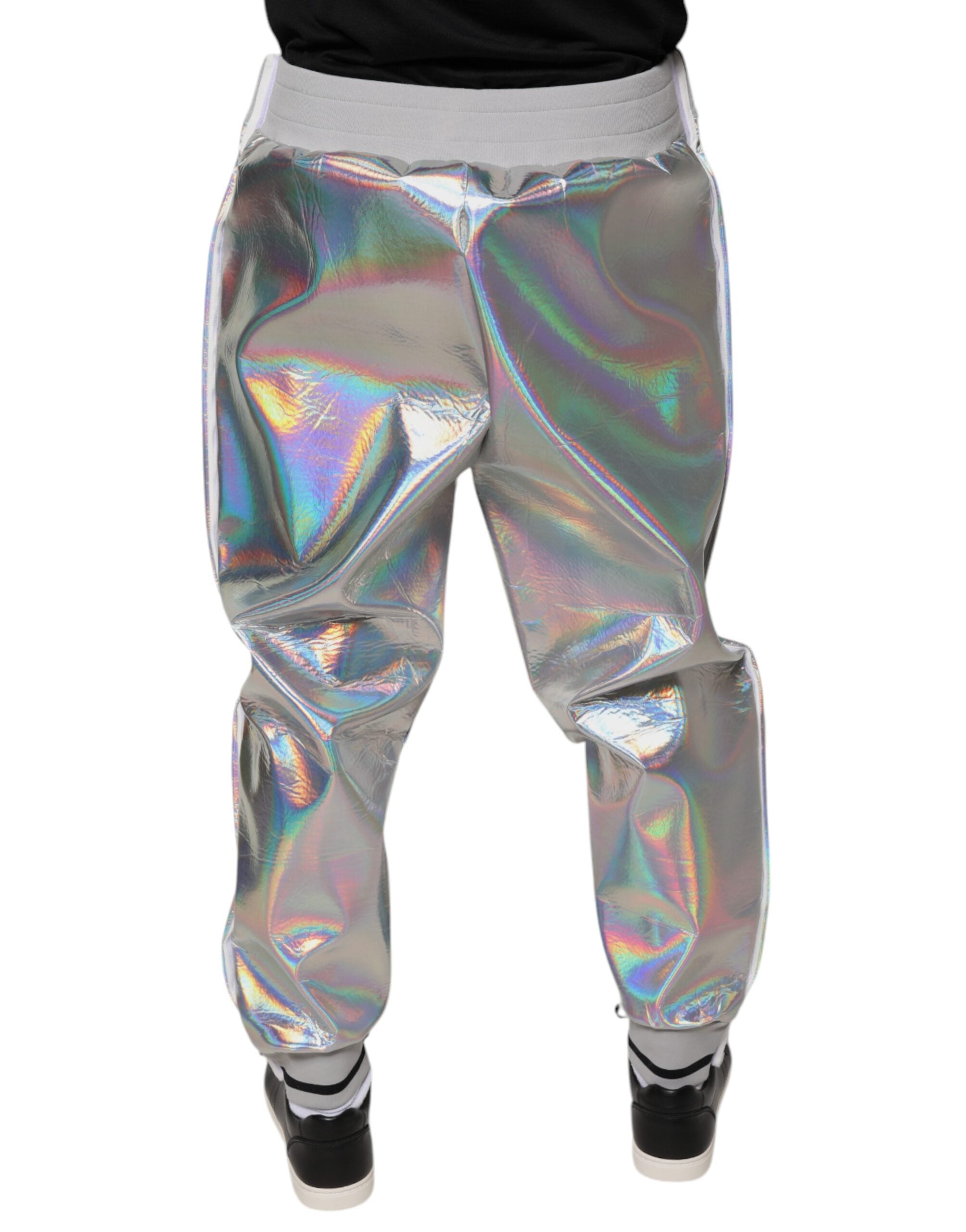 Dolce & Gabbana Silver Iridescent Men Jogger Sweatpants Pants -   -  Dolce & Gabbana. Dolce & Gabbana Silver Iridescent Men Jogger Sweatpants Pants -   -  Dolce & Gabbana.