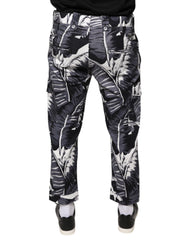 Dolce & Gabbana Gray Banana Leaf Cotton Stretch Capri Pants - - Dolce & Gabbana.