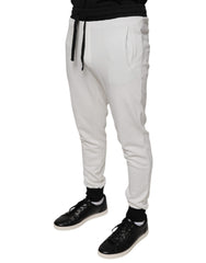 Dolce & Gabbana White Cotton Slim Men Jogger Sweatpants Pants -   -  Dolce & Gabbana.