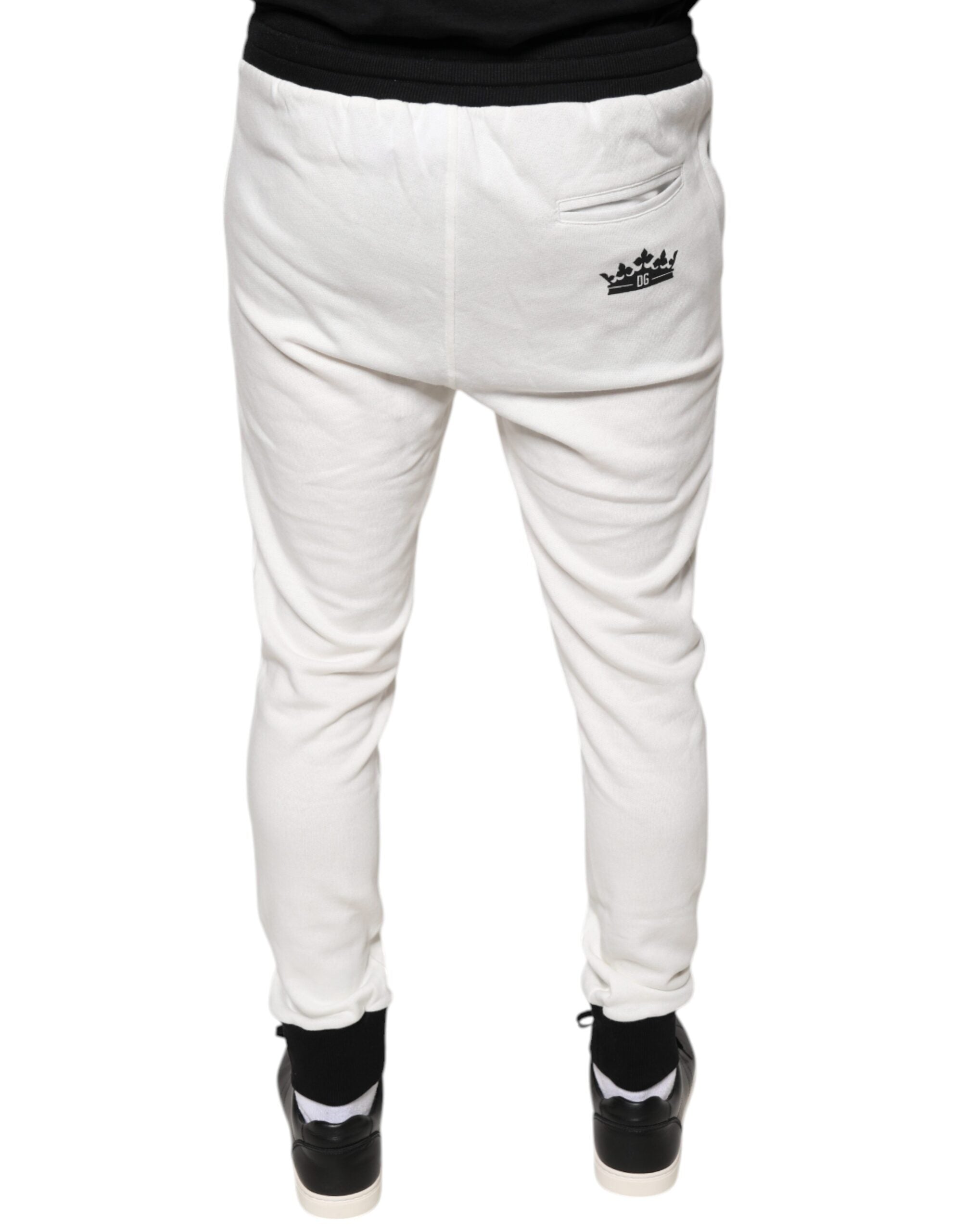 Dolce & Gabbana White Cotton Slim Men Jogger Sweatpants Pants -   -  Dolce & Gabbana. Dolce & Gabbana White Cotton Slim Men Jogger Sweatpants Pants -   -  Dolce & Gabbana.