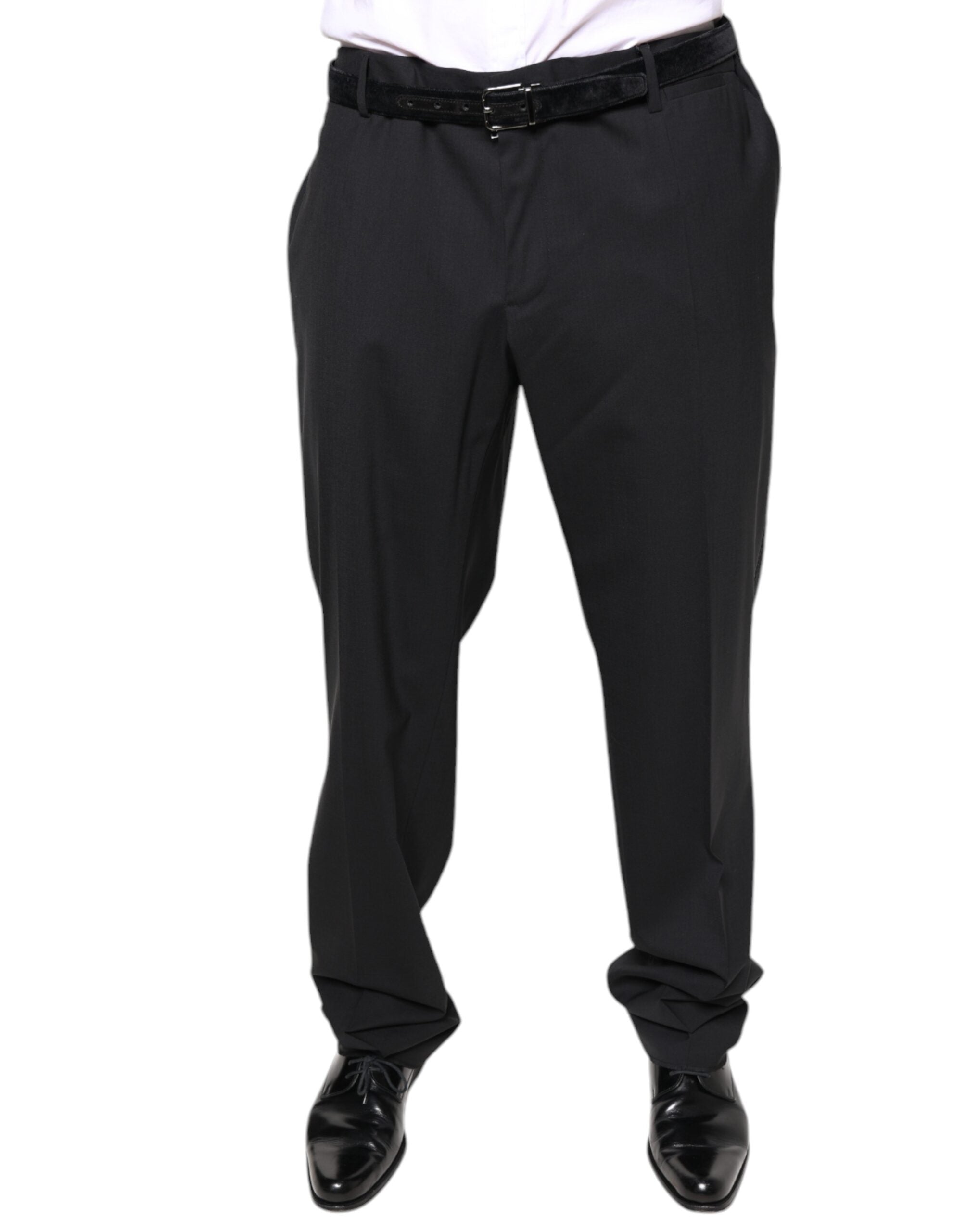 Dolce & Gabbana Black Wool Men Formal Dress Pants - - Dolce & Gabbana.