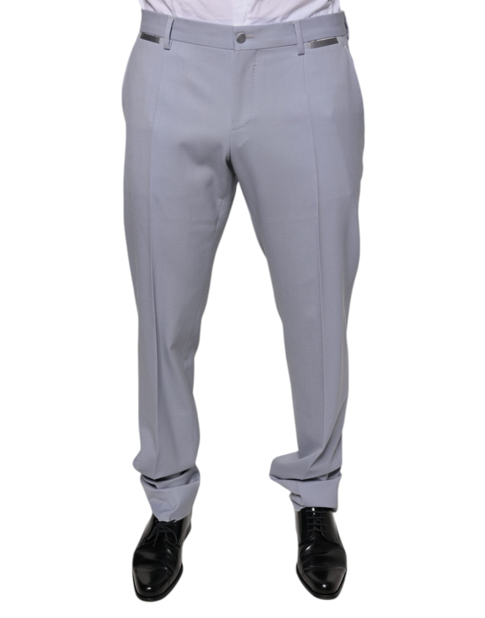 Dolce & Gabbana Light Gray Wool Formal Dress Pants - - Dolce & Gabbana.