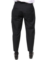Dolce & Gabbana Black Crown Cotton Dress Pants - - Dolce & Gabbana.