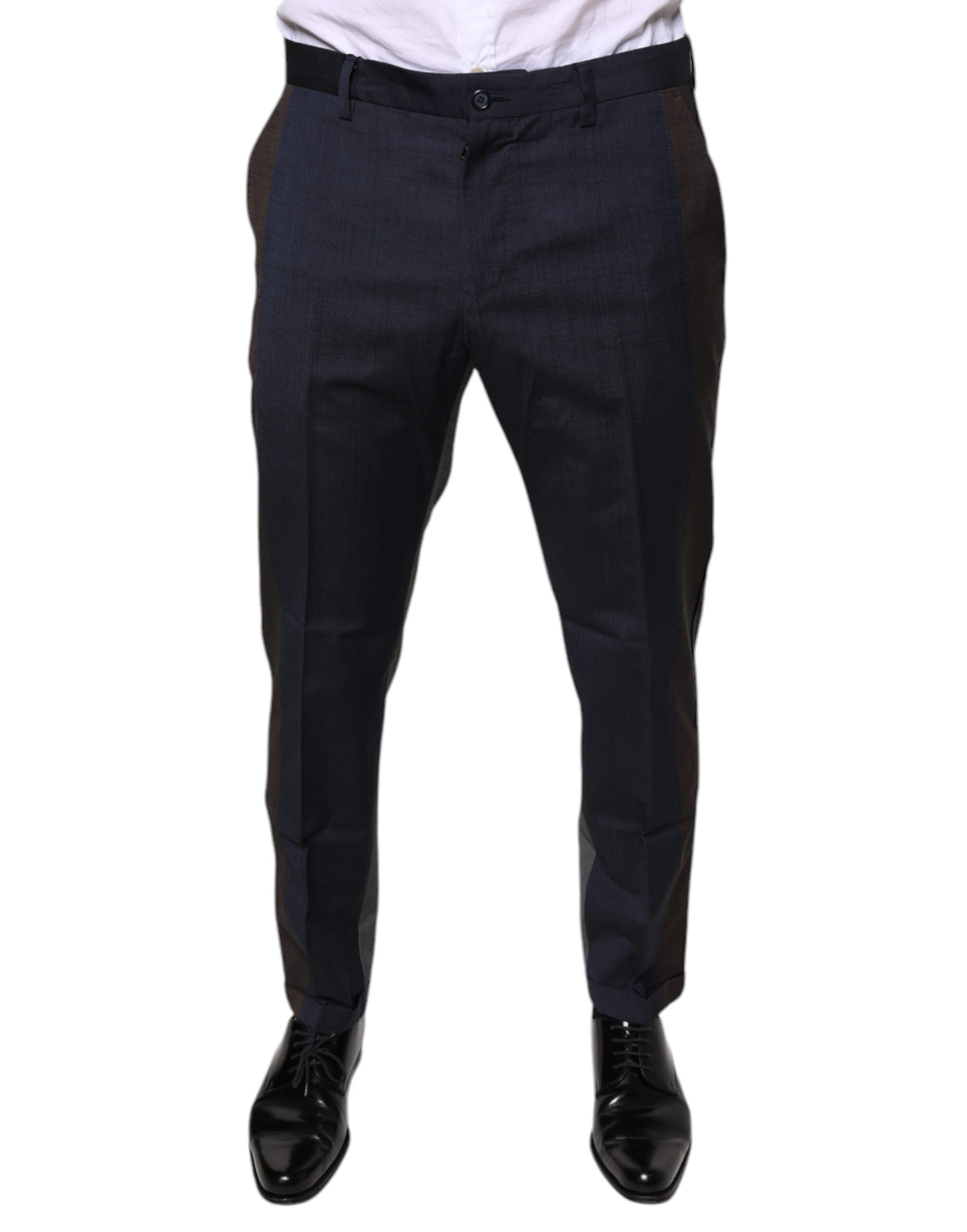 Dolce & Gabbana Black Cotton Wool Formal Dress Pants - - Dolce & Gabbana.
