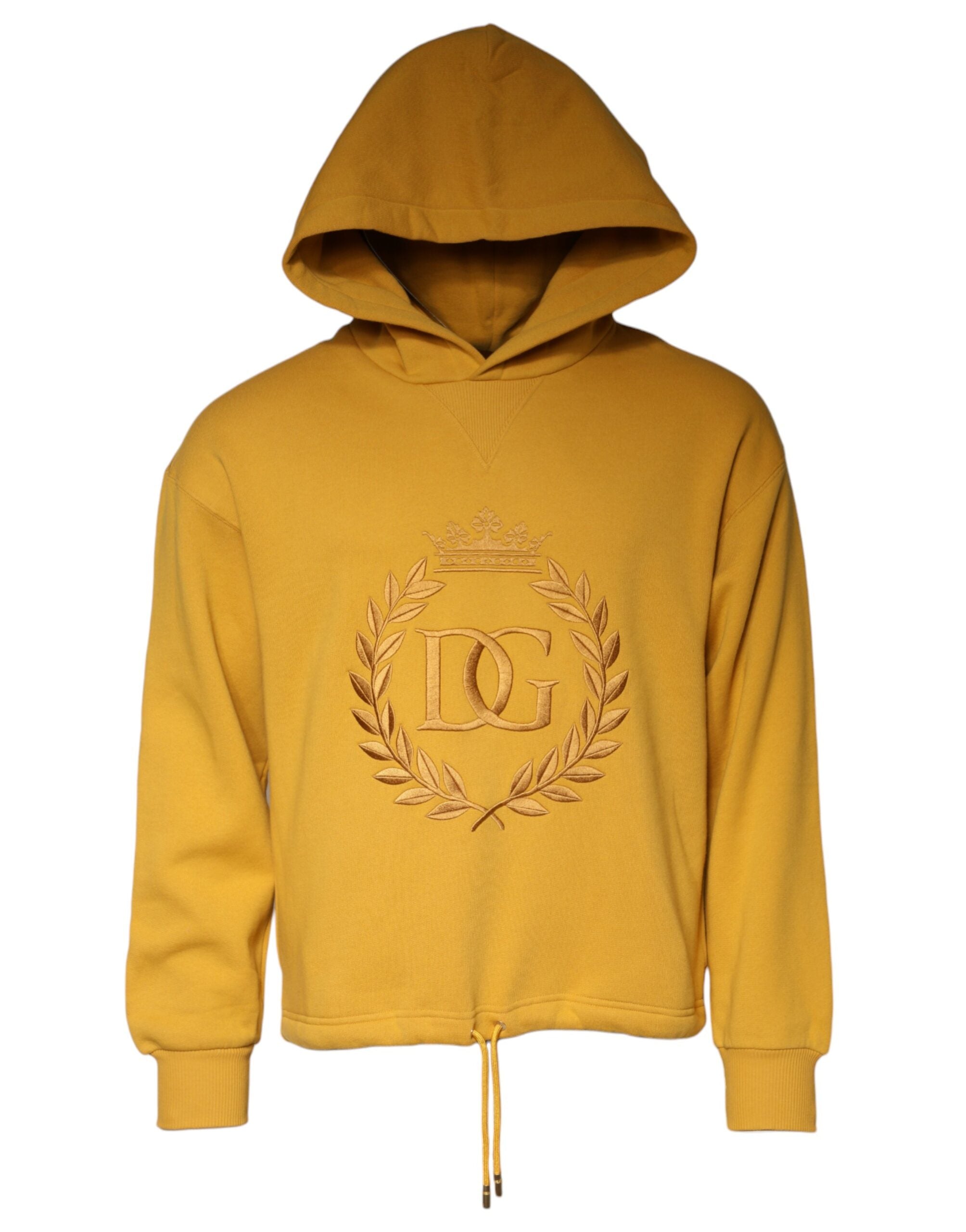 Dolce & Gabbana Mustard DG Hooded Men Sweatshirt Sweater - - Dolce & Gabbana.