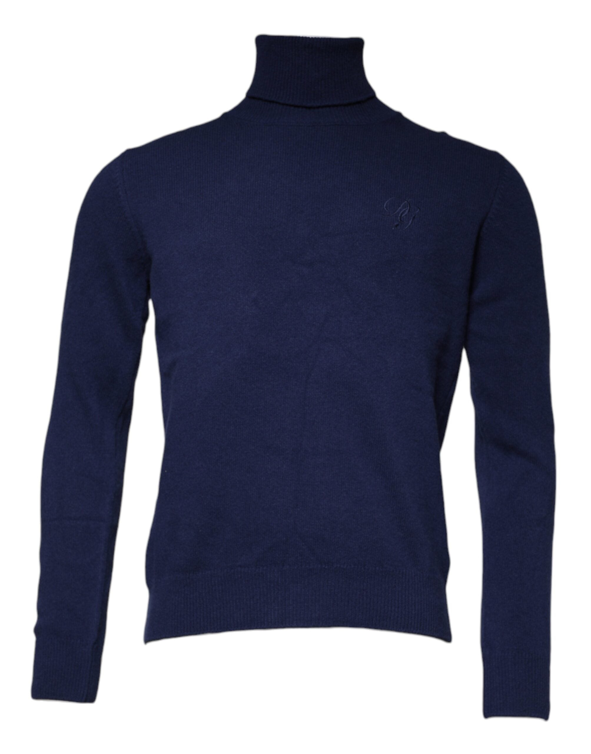 Dolce & Gabbana Blue Wool Knit Turtleneck Pullover Sweater - - Dolce & Gabbana.