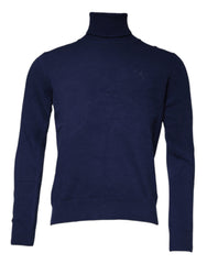 Dolce & Gabbana Blue Wool Knit Turtleneck Pullover Sweater - - Dolce & Gabbana.