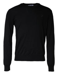 Dolce & Gabbana Black Wool Knit Crew Neck Pullover Sweater - - Dolce & Gabbana.