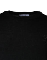 Dolce & Gabbana Black Wool Knit Crew Neck Pullover Sweater - - Dolce & Gabbana.