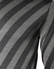 Dolce & Gabbana Gray Stripes Long Sleeve Round Neck Pullover Sweater - - Dolce & Gabbana.
