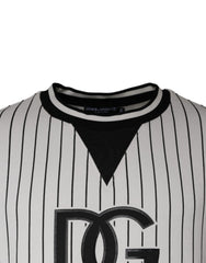 Dolce & Gabbana Black White Stripes Logo Sweatshirt Sweater - - Dolce & Gabbana.