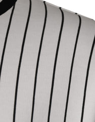 Dolce & Gabbana Black White Stripes Logo Sweatshirt Sweater - - Dolce & Gabbana.