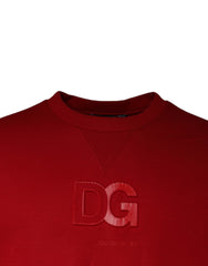Dolce & Gabbana Maroon DG Logo Cotton Sweatshirt Sweater - - Dolce & Gabbana.