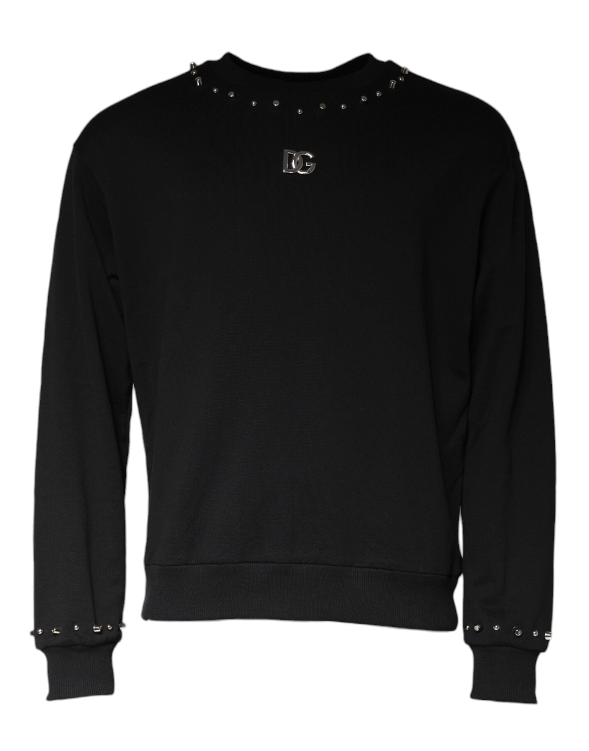 Dolce & Gabbana Black Logo Stud Pullover Sweatshirt Sweater - - Dolce & Gabbana.
