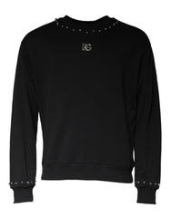 Dolce & Gabbana Black Logo Stud Pullover Sweatshirt Sweater - - Dolce & Gabbana.