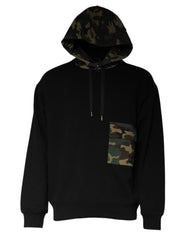 Dolce & Gabbana Black Camouflage Hooded Sweatshirt Sweater - - Dolce & Gabbana.