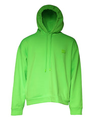 Dolce & Gabbana Green Logo Hooded Pullover Men Sweatshirt Sweater - - Dolce & Gabbana.