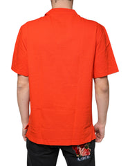 Dolce & Gabbana Orange Cotton Button Down Casual Polo Shirt - - Dolce & Gabbana.