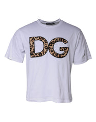 Dolce & Gabbana White DG Logo Cotton Shorts Sleeves T-shirt - - Dolce & Gabbana.