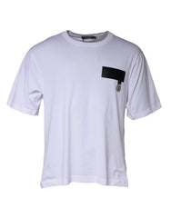 Dolce & Gabbana White Logo Patch Cotton Crew Neck T-shirt - - Dolce & Gabbana.