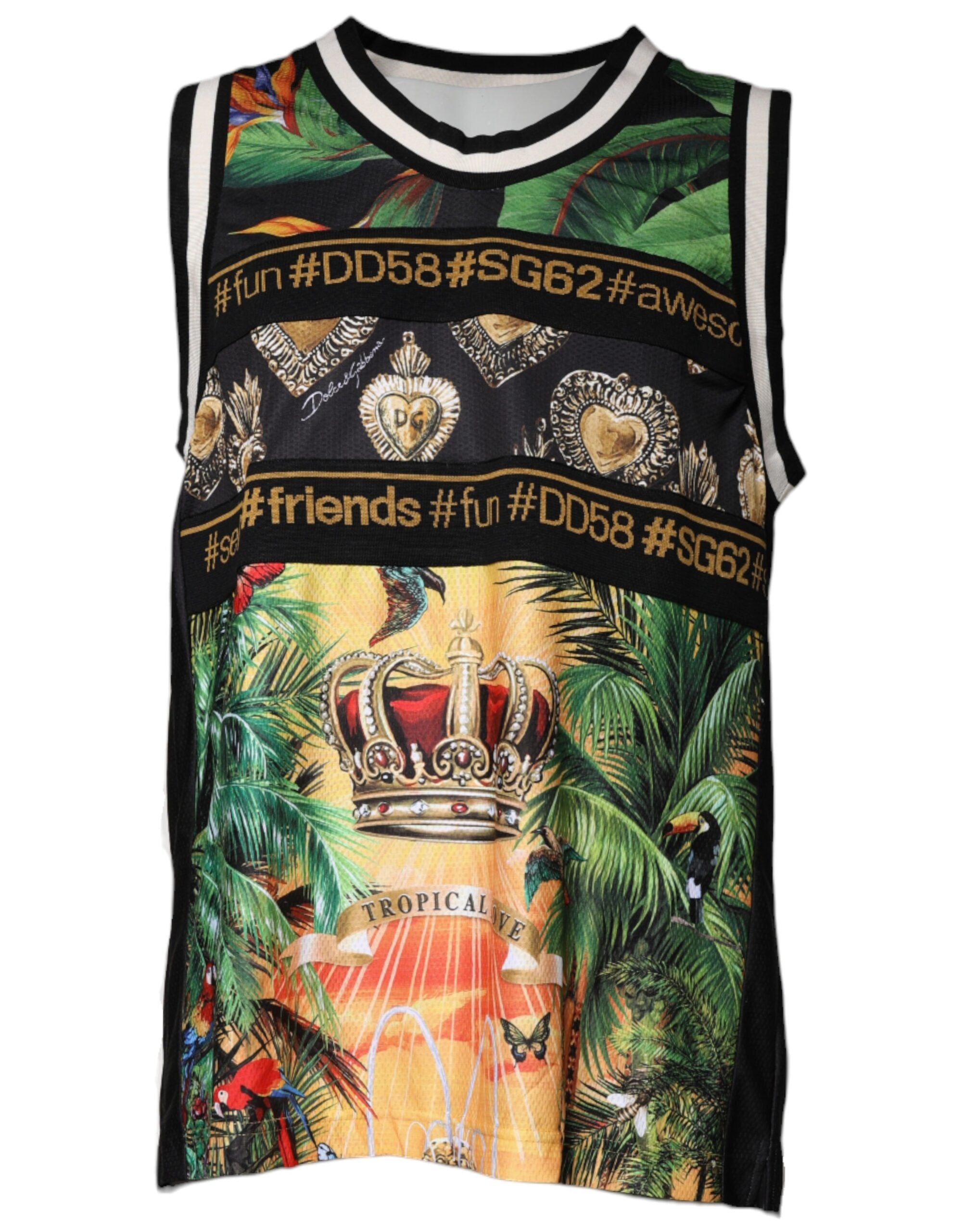 Dolce & Gabbana Multicolor Tropical Sleeveless Tank T-shirt - - Dolce & Gabbana.