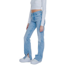 Guess Light Blue Cotton Mom Jean -   -  Guess.
