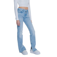 Guess Light Blue Cotton Mom Jean -   -  Guess.
