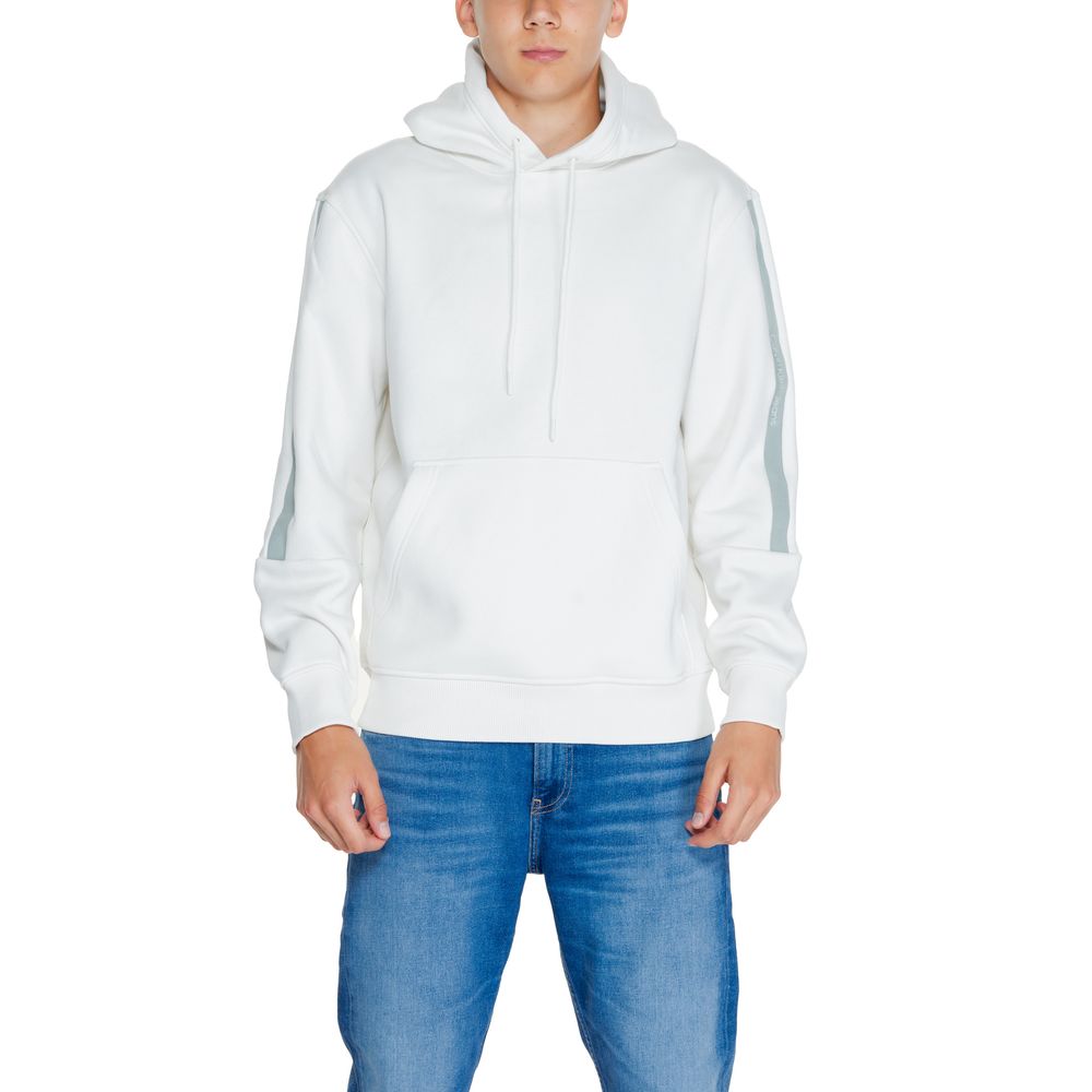 Calvin Klein Jeans Cream Cotton Hoody -   -  Calvin Klein Jeans.