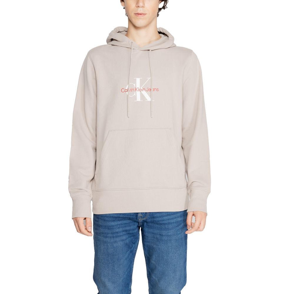 Calvin Klein Jeans Beige Recycled Cotton Hoody -   -  Calvin Klein Jeans.