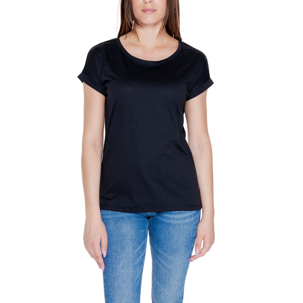 Vila Clothes Black Cotton T-Shirt -   -  Vila Clothes.