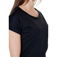 Vila Clothes Black Cotton T-Shirt -   -  Vila Clothes.