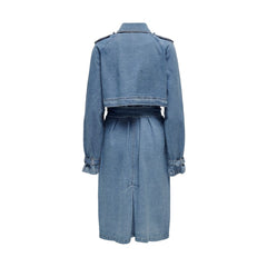 Only Blue Cotton Trench Coat -   -  Only.