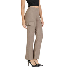 Vila Clothes Beige Viscose Pant -   -  Vila Clothes.