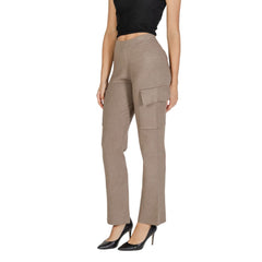 Vila Clothes Beige Viscose Pant -   -  Vila Clothes.