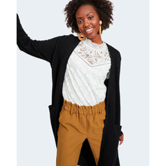 Vila Clothes Black Viscose Cardigan -   -  Vila Clothes.