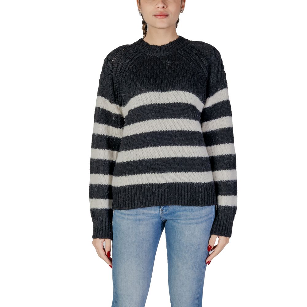 Only Black And White Recycled Polyester Sweater -   -  Only.