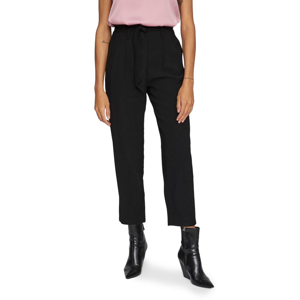 Vila Clothes Black Viscose Cropped Pant -   -  Vila Clothes.