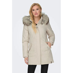 Only Beige Polyester Parka -   -  Only.