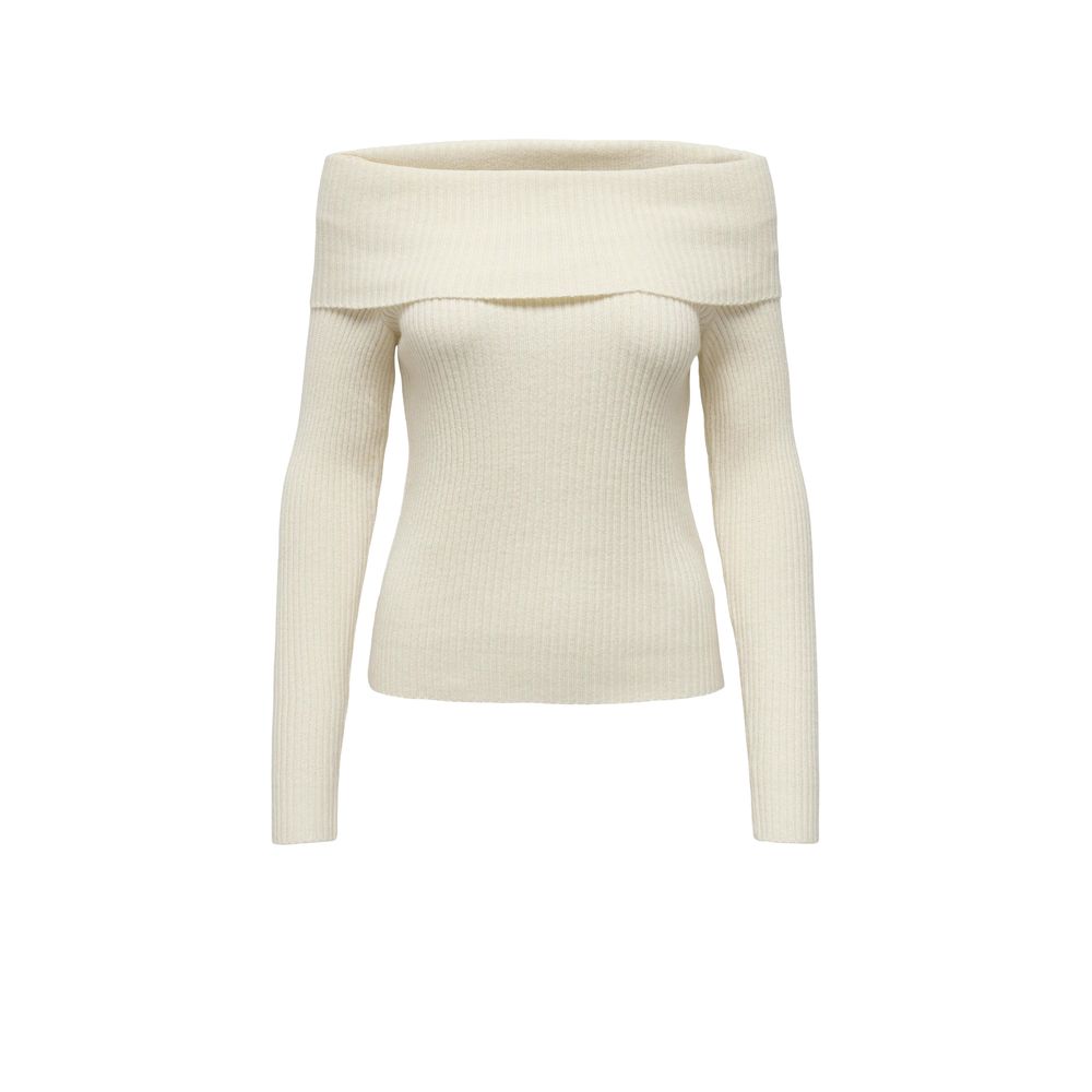 Only Cream Viscose Sweater -   -  Only.