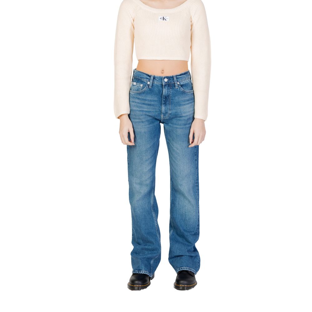 Calvin Klein Jeans Blue Cotton Mom Jean -   -  Calvin Klein Jeans.