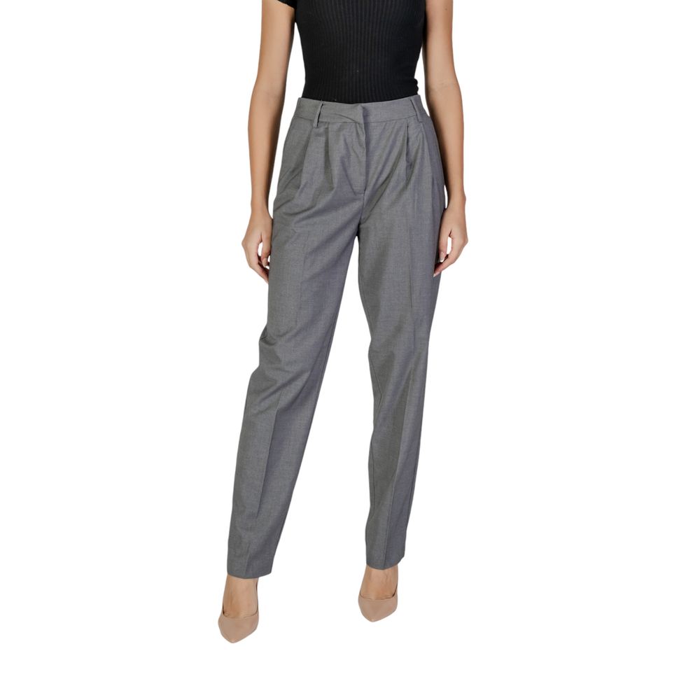 Vila Clothes Gray Polyester Pant -   -  Vila Clothes.