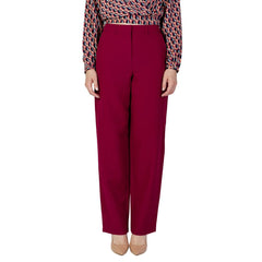 Vila Clothes Bordeaux Polyester Pant -   -  Vila Clothes.