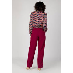 Vila Clothes Bordeaux Polyester Pant -   -  Vila Clothes.