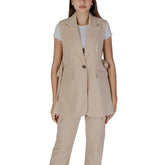 B.Young Beige Polyester Waistcoat -   -  B.Young.