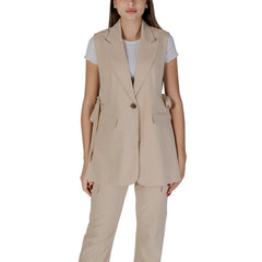 B.Young Beige Polyester Waistcoat -   -  B.Young.