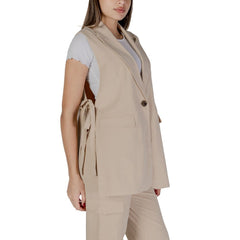 B.Young Beige Polyester Waistcoat -   -  B.Young.